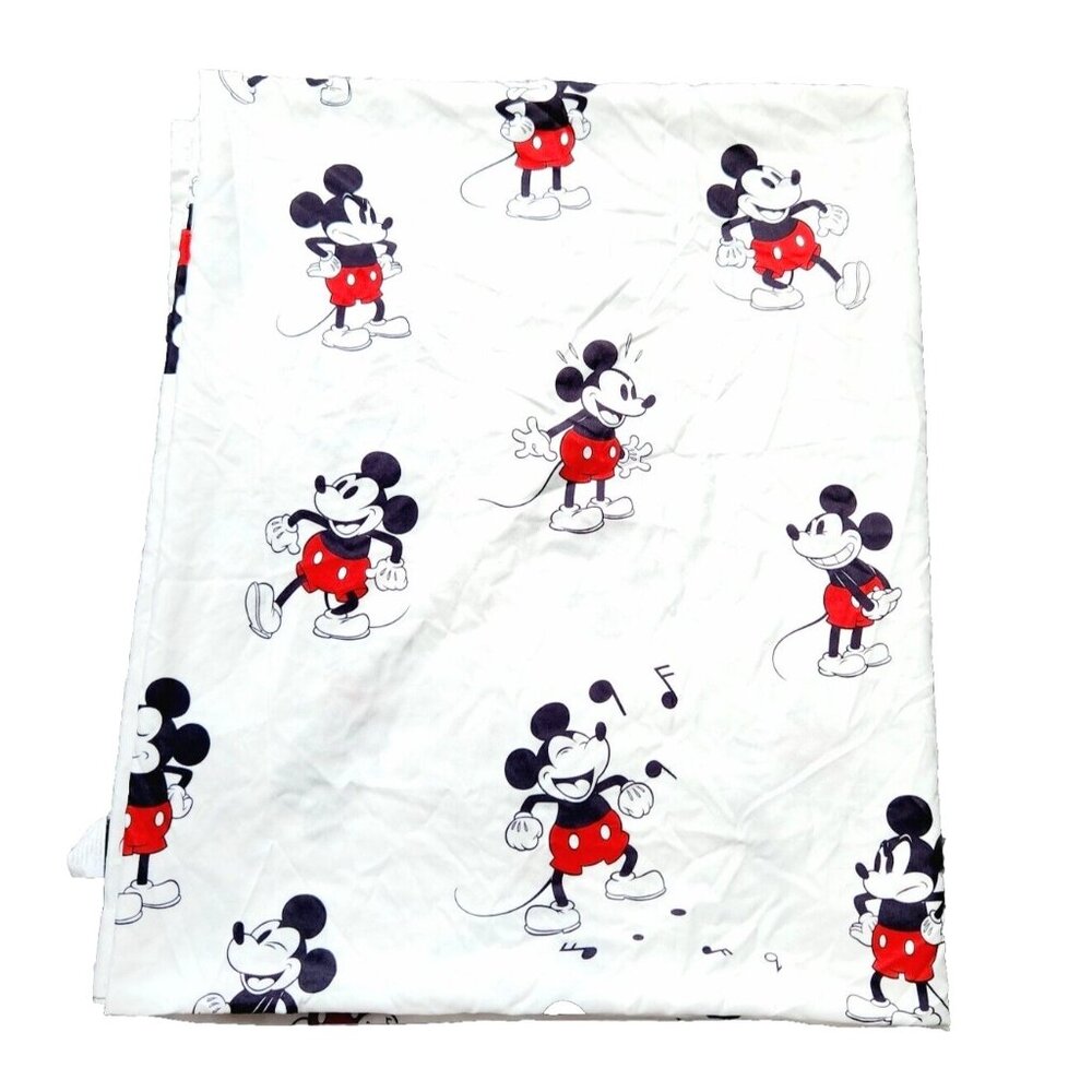 Disney Classic Mickey Mouse Full Flat Sheet Black Red Kid's Unisex Bedding